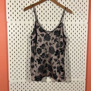 Lost + Wander Lilac Floral Silky Spaghetti Strap Blouse, Size M